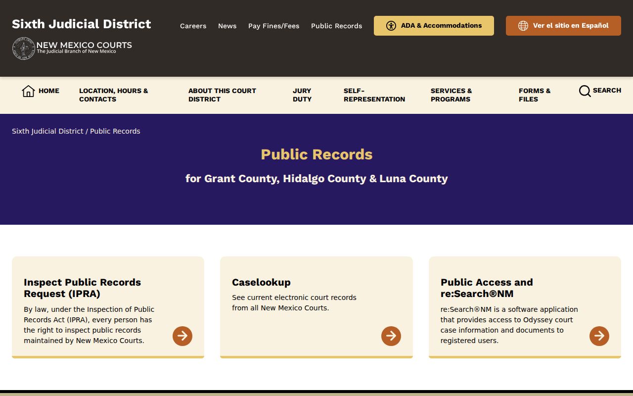 Grant County court case records guidance from Sixth Judicial District