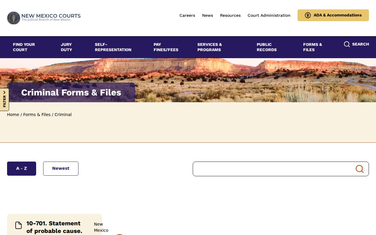 Grant County criminal court docket source showing New Mexico criminal forms