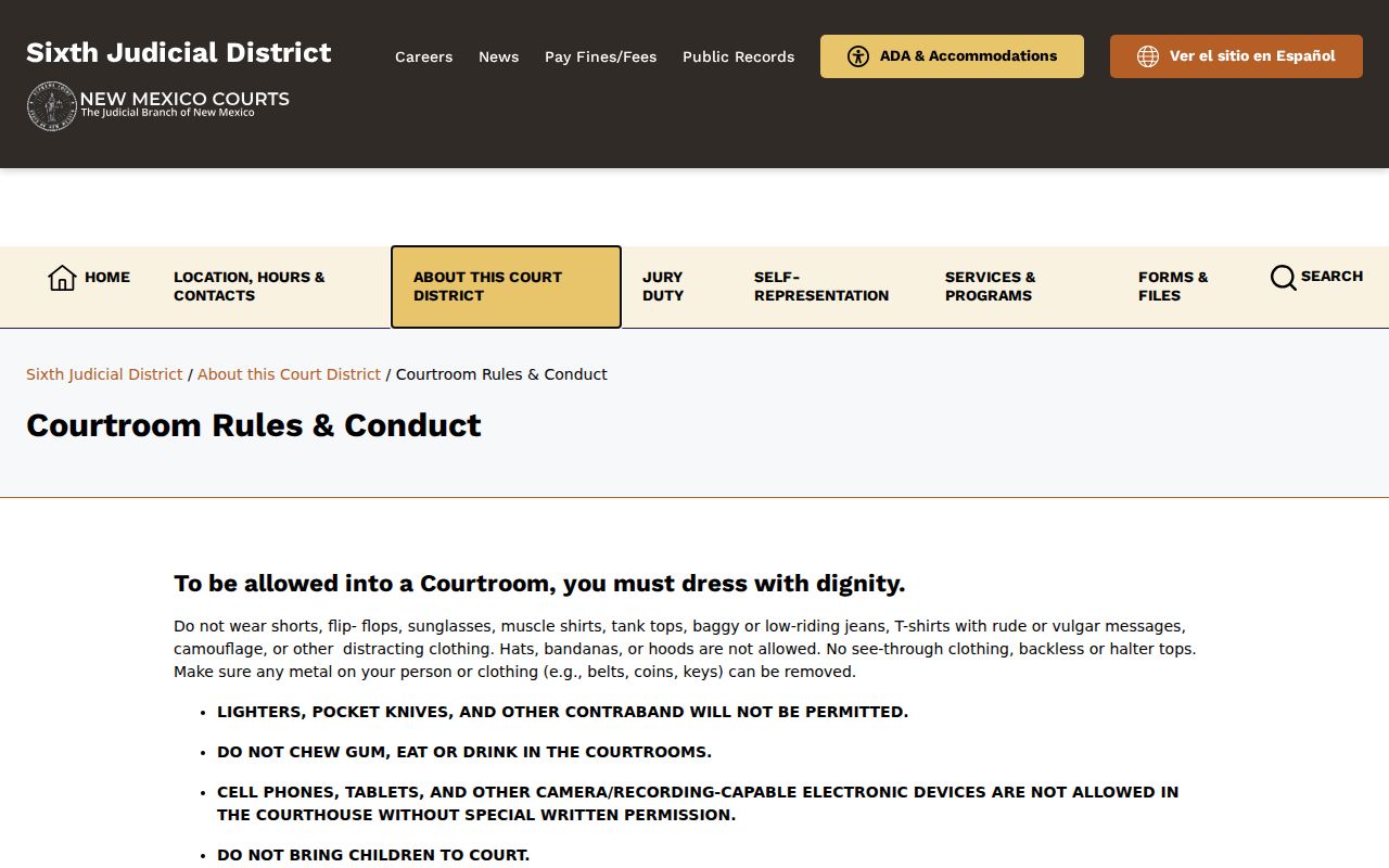 Grant County criminal court docket source for Sixth District courtroom rules