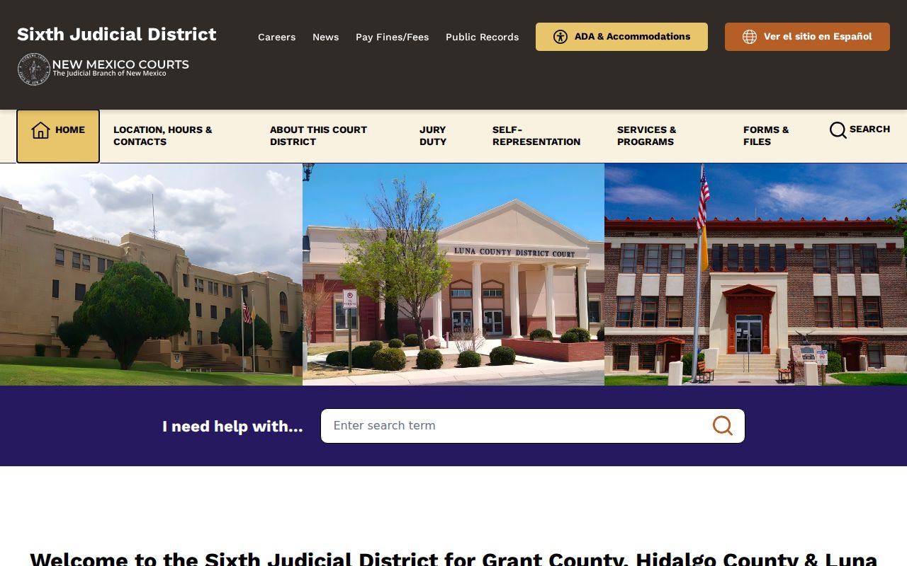 Grant County court docket entry points on the Sixth Judicial District website